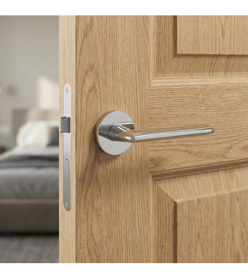 Polished chrome AVA designer door handle