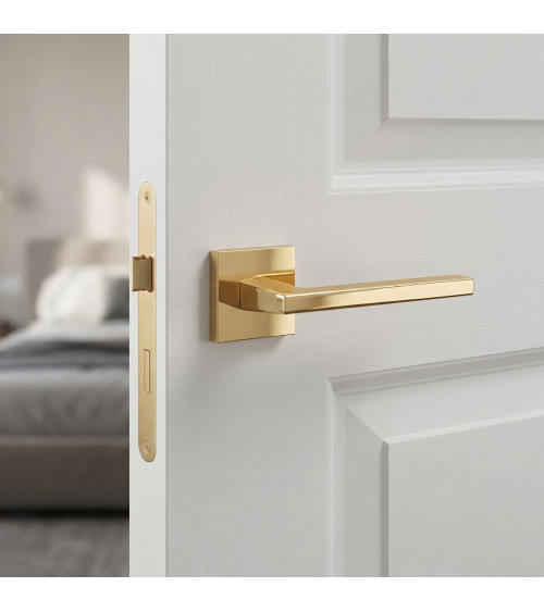 PYROLA polished gold door handle designer hardware