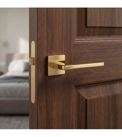 PYROLA polished gold door handle designer hardware