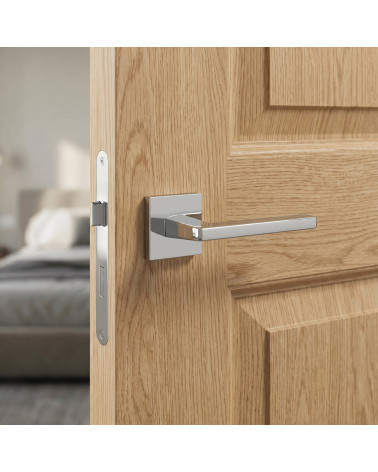 PYROLA square polished chrome door handles