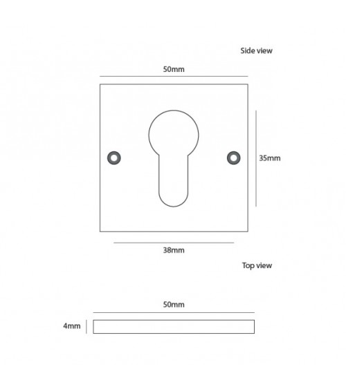 CDL cylinder key door rose in brass - designer handle