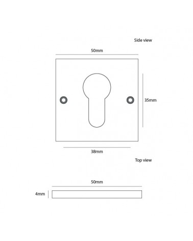 CDL cylinder key door rose in brass - designer handle