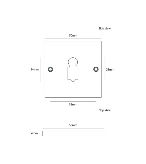 CDL cylinder key door rose in brass - designer handle