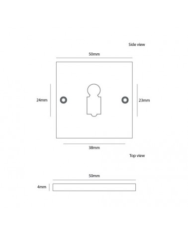 CDL cylinder key door rose in brass - designer handle