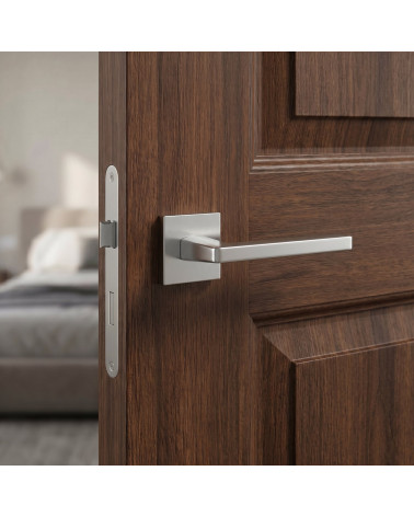 Satin chrome square PYROLA door handles