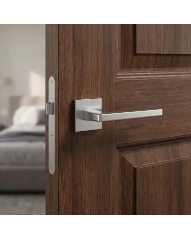 Satin chrome square PYROLA door handles