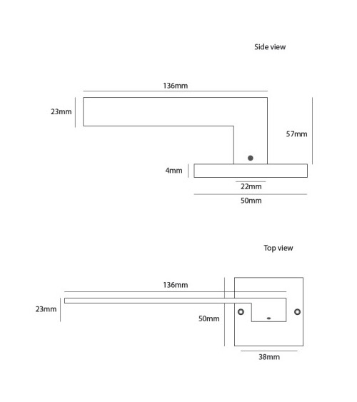 Brass door handle Dauby CDL 2811 - design handle