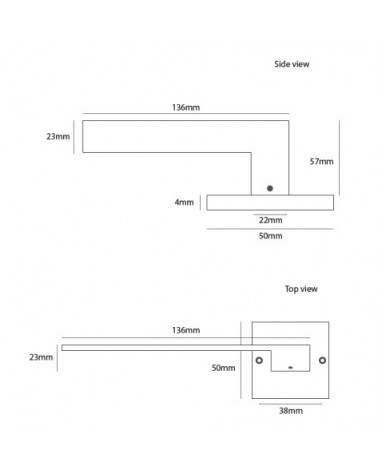 Dauby CDL 2811 brass door handle - designer handle