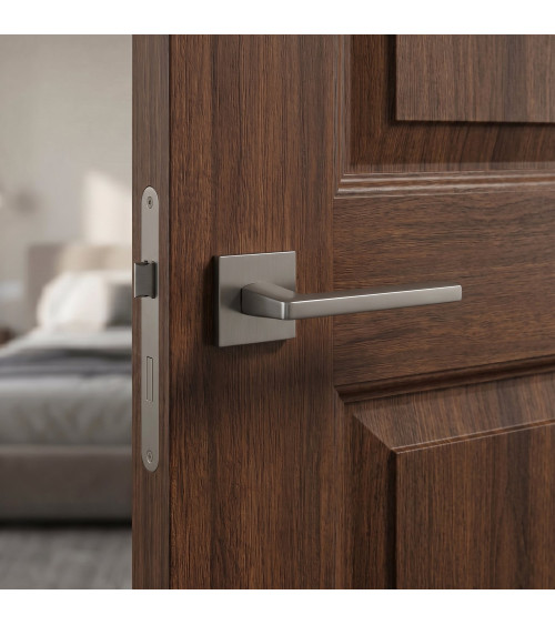 PYROLA titanium door handle designer ironmongery