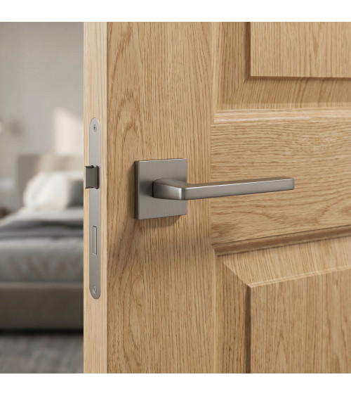 PYROLA titanium door handle designer ironmongery