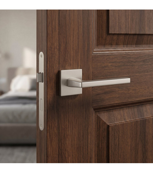 PYROLA satin nickel door handle designer hardware