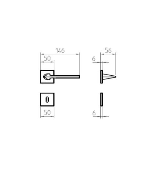 Bronze Mandelli Kiri door handle designer handle