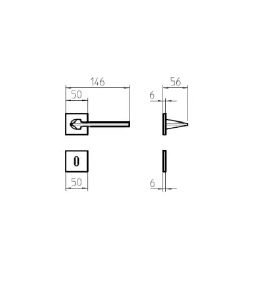 Bronze Mandelli Kiri door handle designer handle
