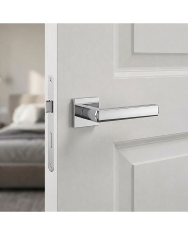 Polished chrome HOSTA square door handles