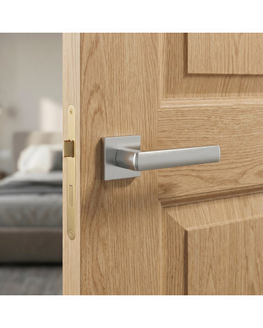 Satin chrome door handles HOSTA square