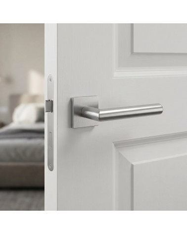 ARABIS square satin chrome door handle