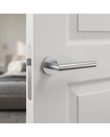 Satin chrome round ARABIS door handle