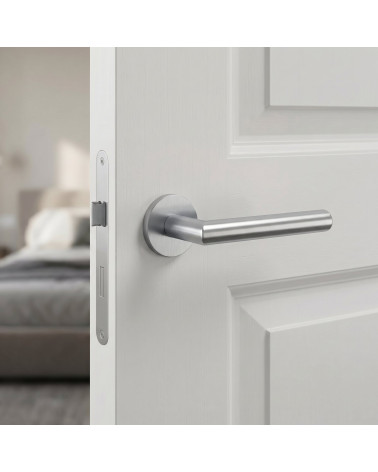 Satin chrome round ARABIS door handle