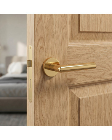 ARABIS round polished gold door handle