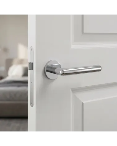 Polished chrome NOX round door handle