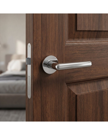 Polished chrome NOX round door handle