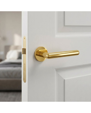 NOX round polished gold door handle
