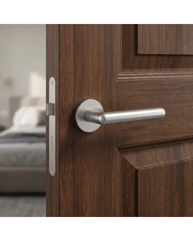 Round NOX door handle satin chrome