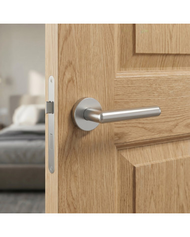 Round NOX door handle satin chrome