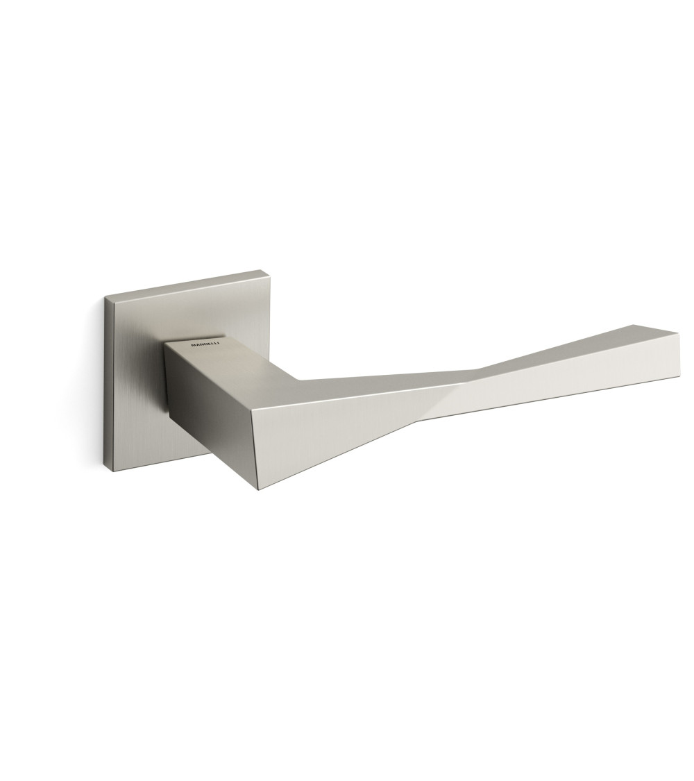 Satin nickel door handle Mandelli Twee designer handle