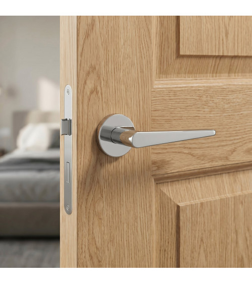 Polished chrome ARNICA door handle designer handle
