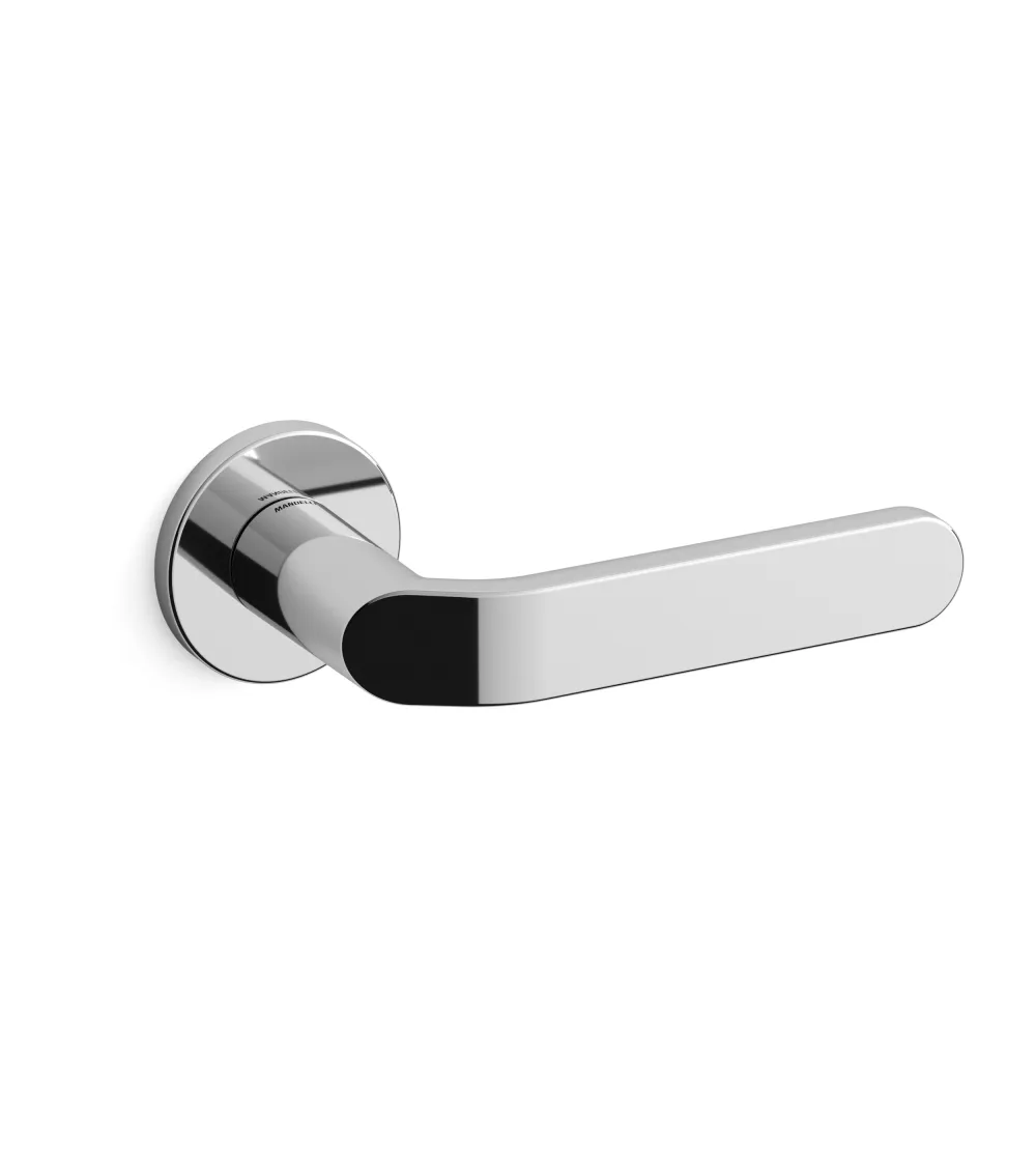 Polished chrome door handle Mandelli Callas designer handle