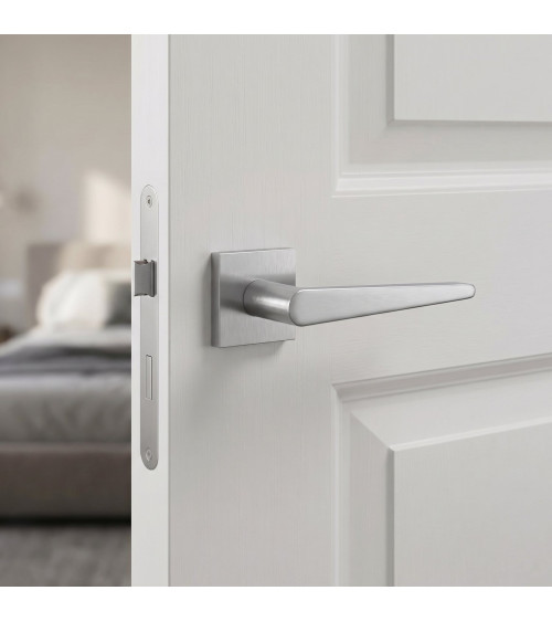 Satin chrome ARNICA door handle designer handle