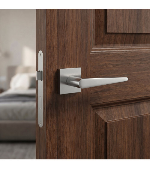 Satin chrome ARNICA door handle designer handle