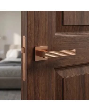 Copper Colour Door Handle on Square Rosette – FELICE Model