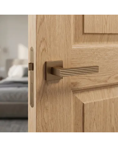 Copper Colour Door Handle on Square Rosette – FELICE Model