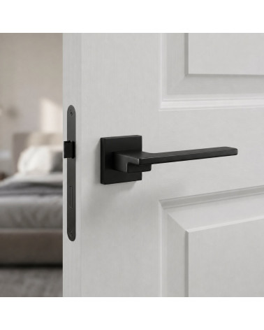 Black Door Handle on Square Rose - COSMOS Model