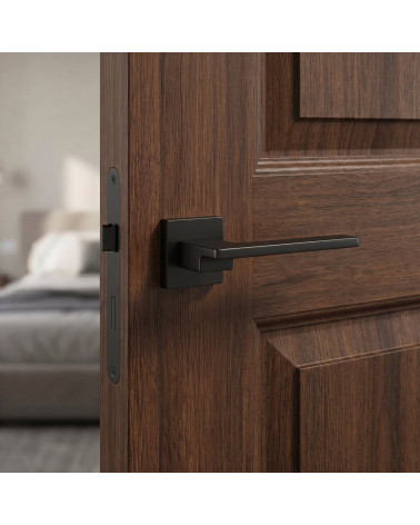 Black Door Handle on Square Rose - COSMOS Model