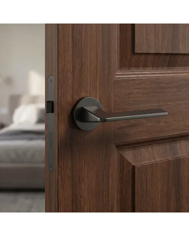 Black Door Handle on Round Rose – VAVA Model