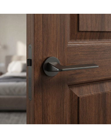 Black Door Handle on Round Rose - VAVA Model