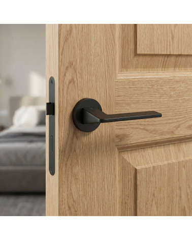 Black Door Handle on Round Rose - VAVA Model