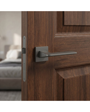Anthracite Door Handle on Square Rose - VAVA Model
