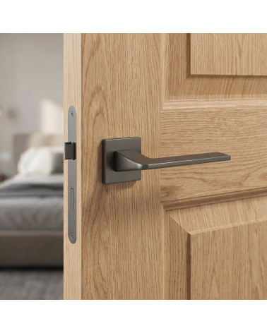 Anthracite Door Handle on Square Rose - VAVA Model