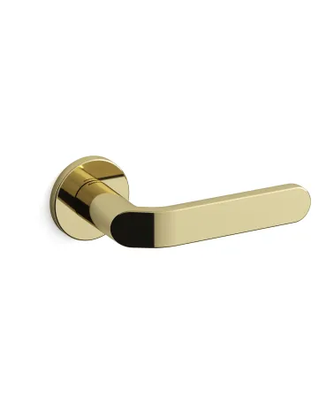 Polished gold door handle Mandelli Callas designer handle