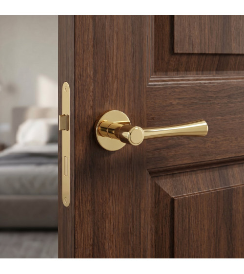 Madlen polished gold door handle design handle