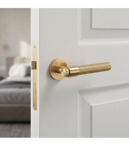 Matt gold door handle OVAL 1743 design handle