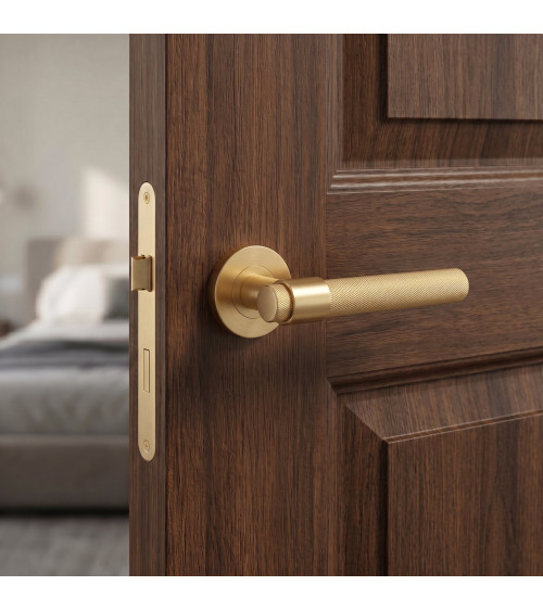 Matt gold door handle OVAL 1743 design handle