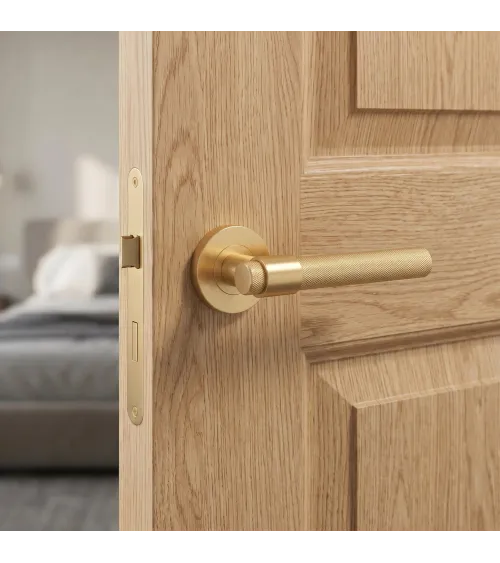 Matt gold door handle OVAL 1743 design handle