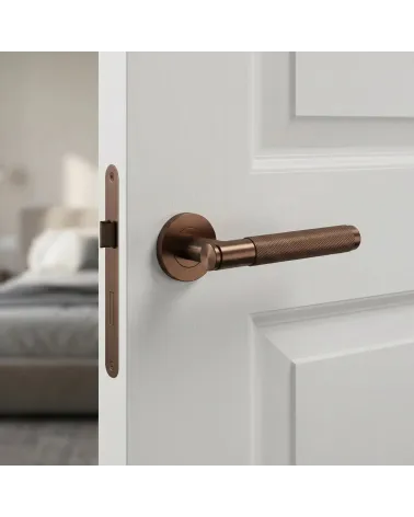 Copper Door Handle for a Warm Décor - Model OVAL 1741