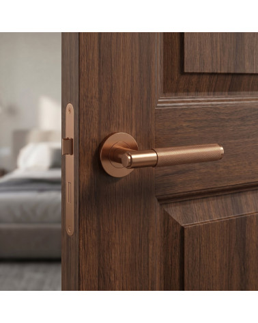 Copper Door Handle for a Warm Décor - OVAL 1741 Model