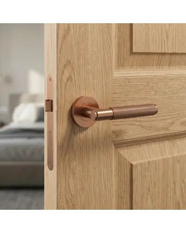 Copper Door Handle for a Warm Décor - Model OVAL 1741